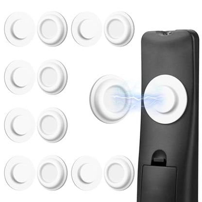 6 Pack Magnetic Remote Control Holder – Upgraded Silicone Magnetic Wall Mount for TV, Fan & Air Conditioner Remotes – Self-Adhesive, No-Drill Remote Control Holder Wall Mount (Circle White) - color: Circle White