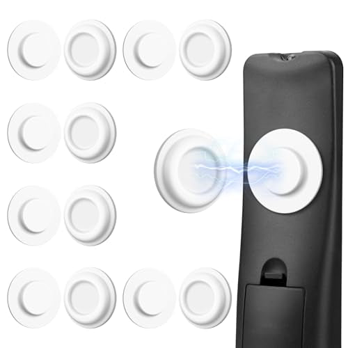 6 Pack Magnetic Remote Control Holder – Upgraded Silicone Magnetic Wall Mount for TV, Fan & Air Conditioner Remotes – Self-Adhesive, No-Drill Remote Control Holder Wall Mount (Circle White) - color: Circle White