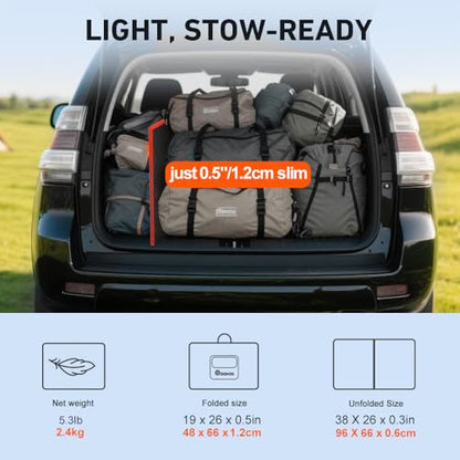 DOKIO 100W Portable Foldable Solar Panel Kit for 12V Battery Charging | Folds to 19 x 26 in and weighs 5.3 lb; includes controller and dual USB; for 12V batteries, power stations and camping.