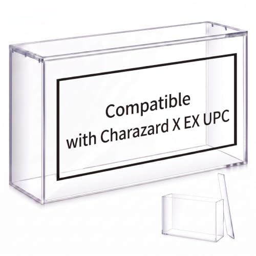 Cinnvoice 2 Pcs Acrylic Magnetic Case Booster Box Protective Case Stackable 4mm Thick Magnetic Closure Gifts for Collectors, Cards Not Included (Compatible with Charizard X ex UPC) - style: Compatible with Charizard X ex UPC