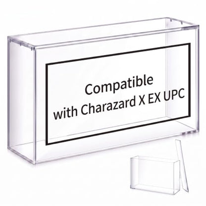 Cinnvoice 2 Pcs Acrylic Magnetic Case Booster Box Protective Case Stackable 4mm Thick Magnetic Closure Gifts for Collectors, Cards Not Included (Compatible with Charizard X ex UPC) - style: Compatible with Charizard X ex UPC