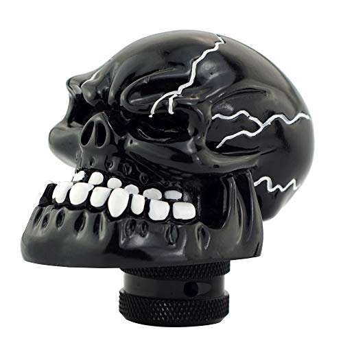 Black Skull Manual Automatic Gear Shift Knobs - color: Black