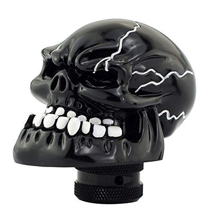 Black Skull Manual Automatic Gear Shift Knobs - color: Black