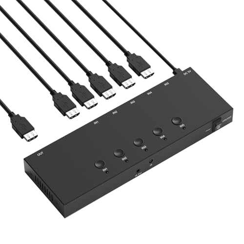 5 Way HDMI Switch 4k@60Hz HDMI Switcher 5 in 1 Out HDCP 2.0 Manual HDMI 2.0 Hub Supports 3D Compatible with Nintendo Switch/Switch OLED/Xbox/ PS5/4/3 Blu-Ray Player Fire Stick Roku Apple TV Chromeca - size: HDMI Switch 5 Port 4K