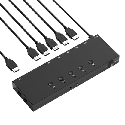 5 Way HDMI Switch 4k@60Hz HDMI Switcher 5 in 1 Out HDCP 2.0 Manual HDMI 2.0 Hub Supports 3D Compatible with Nintendo Switch/Switch OLED/Xbox/ PS5/4/3 Blu-Ray Player Fire Stick Roku Apple TV Chromeca - size: HDMI Switch 5 Port 4K