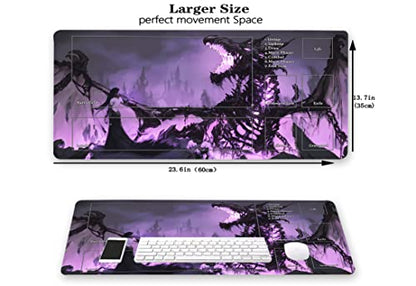 Dragon Playmat for TCG 24 x 14 inches Trading Card Playmats with Storage Bag Smooth Rubber Surface Battle Board Game - color: Zombie Dragon With Zones5