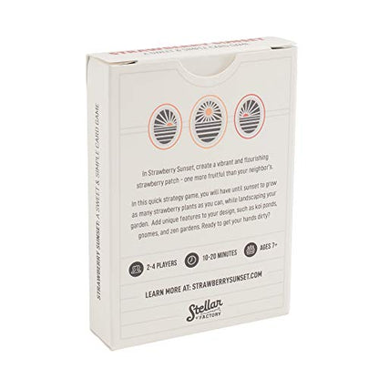 Stellar Factory Strawberry Sunset Light Strategy Card Game, 2-4 Players | Made in USA cardstock, 2.5" x 3.5" cards; a gentle planning-based race game for ages 8+; minimal components, portable.