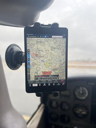 3-in-1 Aviation iPad Mount – Yoke Clamp, Suction Cup & Kneeboard Leg Strap – Airplane iPad Holder & Airplane Tablet Holder for EFB – Fits All iPad Models & Tablets 7"–12.9"