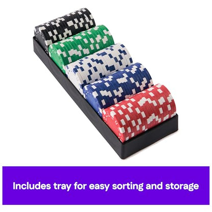Spin Master Games Cardinal Classics 100-Piece Poker Set | Classic Game, 100-Piece Casino-Style Poker Chip Set, Includes Plastic Tray for Organization, For 2-10 Players, Ages 8 & Up - style: Heavy Weight 100 pcs Porker Chips