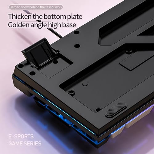 Mechanical Keyboard 104 Keys Full Size Standard Layout USB Wired PC Game | Mechanical Feel Game Keyboard Anti-Ghosting, N-Key Rollover, Full Size, RGB Backlit, Ergonomic, Spill-Resistant, for PC D - color: 1