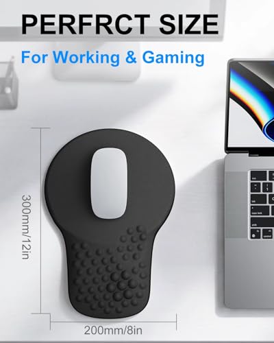 Ergonomic Mouse Pad with Wrist Rest Support, Mousepad for Carpal Tunnel Pain Relief, Memory Foam with Massage Design, Non-Slip PU Base for Office, Home, Gamming