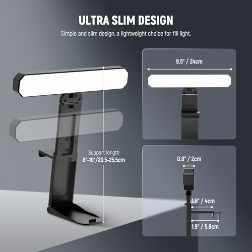 NEEWER Basics Monitor Light Bar, 6W Bi Color Dimmable LED Lamp with Stand/Remote/Touch Control for Home Office Desk Video Conference Lighting Computer Laptop Webcam Zoom Gaming Streaming Reading, L10