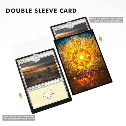 Katomula 100 MTG Card Sleeves with 100 Inner Sleeves, Textured Back Art, Fit Standard Size Cards - Plains - color: Plains