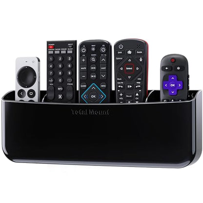 TotalMount Drop-Free Remote Holder – Removable Adhesive Strips – Pro Black | Designed in the USA – Simply Put the Remotes In – No Tricky Magnet Alignment Needed (Holds 5 or 6 Remote Controls) - color: For 5 Or 6 Remotes – Premium Black