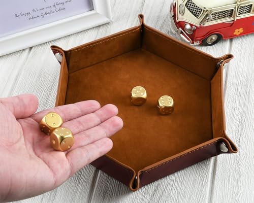 Dice Holder Leather DND Dice Case Foldable Dice Tray Dungeons and Dragons Storage Tray for Tabletop Game