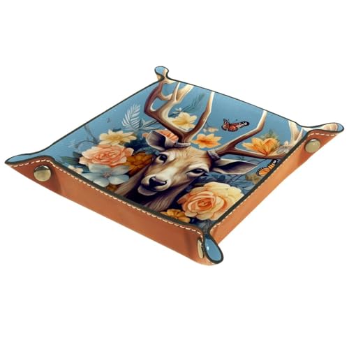 Deer Butterflies Flowers Dice Tray Dice Rolling Tray Folding Dice Holder for Dice Games, Like RPG, DND and Other Table Games - color: Multi 7