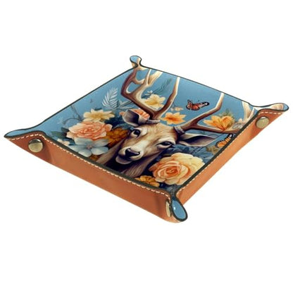 Deer Butterflies Flowers Dice Tray Dice Rolling Tray Folding Dice Holder for Dice Games, Like RPG, DND and Other Table Games - color: Multi 7