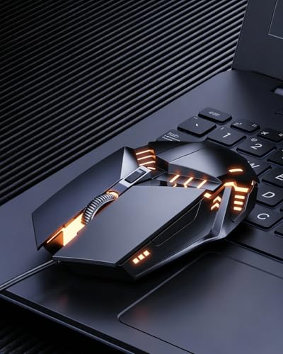 Wired Gaming Mouse, 3-Level DPI Optical Ergonomic Mouse Gamer, RGB Breathing Light USB Mouse Gaming for PC Laptop Office Game, Black