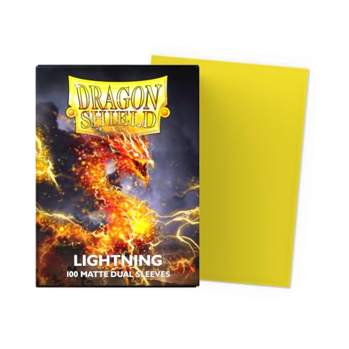 Dragon Shield | Matte Dual Standard Size Card Sleeves | 100 CT - Smooth & Tough Premium TCG Sleeves - Compatible with Pokemon, Flesh & Blood, One Piece & Magic the Gathering | Lightning - color: Lightning
