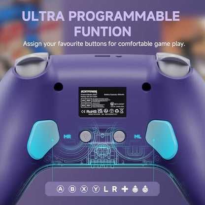 ECHTPower Switch Controller, Hall Joystick Controller for Switch 2 Retro Design, 2025 Wireless Switch Pro Controller with RGB/Turbo/Marko/Vibration, Wireless Gamepad for Switch 2/OLED/PC/Adroid/iOS