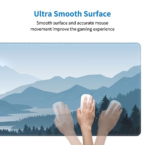 Mountain Gaming Mouse Pad Large Long Extended Pads Big Mousepad Extended Large Non-Slip Rubber Base Waterproof Big Keyboard Mat with Stitched Edges for Office Home and Game,31.5x11.8 Inch - color: Mountain
