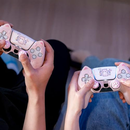 GeekShare Cute Cat Paw Protective Skin Set for ps5 Controller, Anti-Slip Silicone Cover Case Compatible with ps5 Wireless Controller Includes 2 Thumb Grip Caps and 1 Sticker - Pink - color: Pink