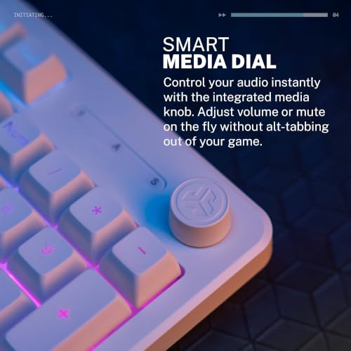 JLab Nightfall Gaming Keyboard, Wired, RGB, 104 Keys, White - color: White