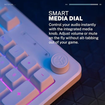 JLab Nightfall Gaming Keyboard, Wired, RGB, 104 Keys, White - color: White