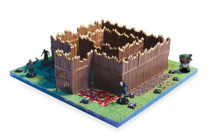 Monster Adventure Terrain 3D Interchangeable Builder System - 195pc Painted Palisade Set w Base - Build Modular Worlds in a Snap & Elevate Your Campaign - Compatible with DND Dungeons & Dragons - color: Palisades Set