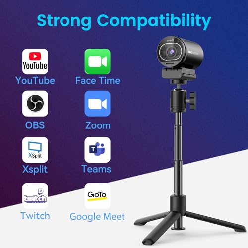 EMEET S600 4K Webcam for Streaming - Sony 1/2.55'' Sensor, PDAF Autofocus, 1080P@60FPS, 2 Noise Reduction Mics, Built-in Privacy Cover, 73° FOV, Streaming Camera for Live Commerce/Gaming/Beauty | 1080P@60FPS, 2 Noise Reduction Mics, Built-in Privacy Cover