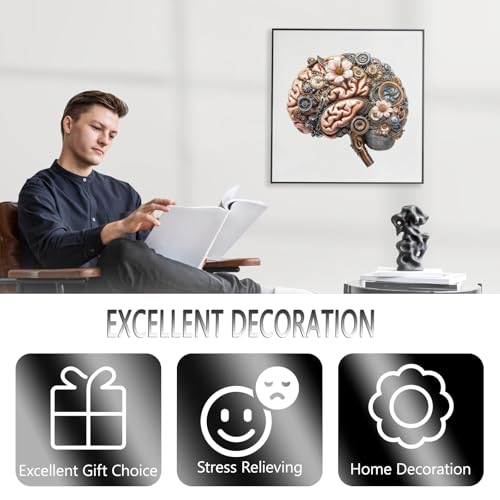 Wooden Puzzles for Adults, Mechanical Brainstem Wooden Jigsaw Puzzles, Flat Puzzle with 3D Visual Effect, Brain Wood Puzzles Adult, Unique Shape Wall Art Canvas Puzzle Gift (L-13.4 * 12.6in-250Pcs) - color: Mechanical Brainstem, size: Large