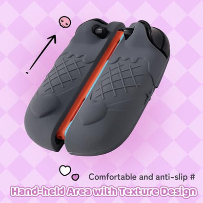 Kuitmor Silicone Protective Shell Compatible with Joy con of Switch 2, Soft Silicone Cover Case, Anti-Scratch Protective Case for Switch 2025 Controllers (Black Kuromi)