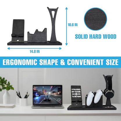 Gaming Accessories Organizer with Headphone Holder, Rotatable Phone Stand & Controller Stand - Unique Gamer Gifts Controllers Holders Gaming Equipment, Gifts for Gamers Controller Holder - size: Standard