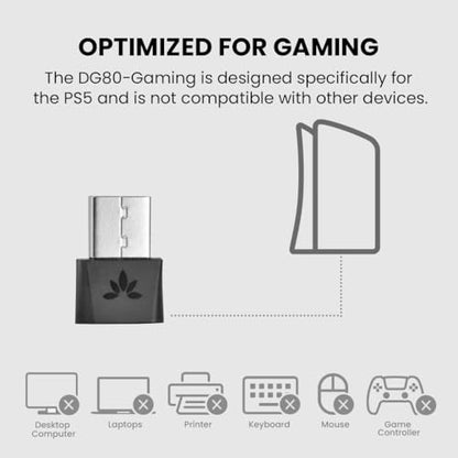Avantree DG80-Gaming - USB Bluetooth 5.3 Adapter Dongle for PS5 | & Gaming Consoles, aptX-Adaptive & aptX-Low Latency, Wireless Audio Transmitter to Bluetooth Headphones & Earbuds
