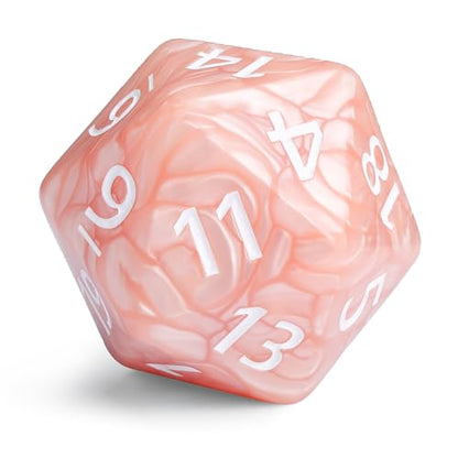 20 Sided DND Dice,D20 Giant Polyhedral Dice,55mm Titan Large Pearl Color D20 Dice,20 Sided Cube D&D Dice Set for Dungeons and Dragons, RPG, MTG Table Games(Beige Pearl) - color: D-20 Beige