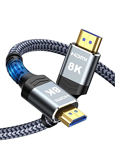 Highwings 8K@60 HDMI Fiber Optic Cable 2.1 100FT Long, Unidirectional | Ultra 48Gbps High Speed Slim Flexible HDMI Braided Cord 4K@120Hz Dynamic HDR/HDCP 2.2 /3D Compatible for Monitor PS5 Roku - size: 100 feet