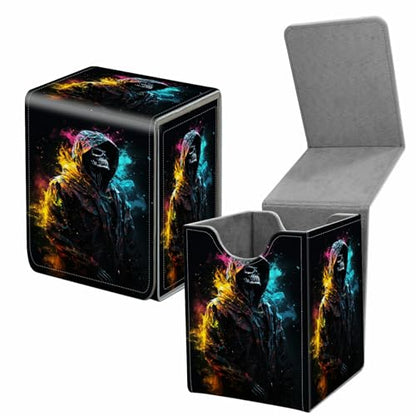 Card Deck Box for Trading Cards,MTG Commander Deck Box Fits 100+ Single Sleeved Cards,Leather Magnetic Card Storage Box for YuGiOh TCG CCG Cards,Skeleton Skull - color: Skeleton Skull