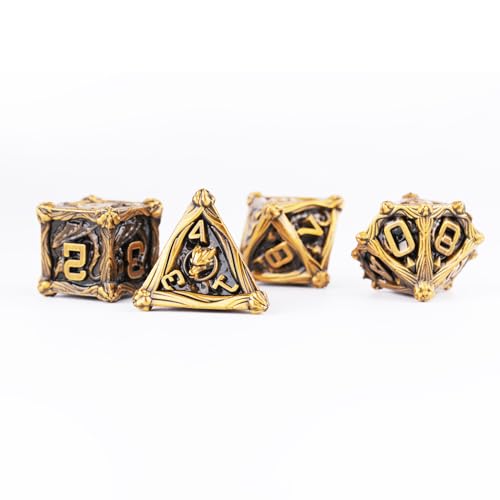 Surpass DND dice Set Metal dice Role Playing Metal Polyhedral Dice Dungeons and Dragons Dice (Gookin) - color: Gookin