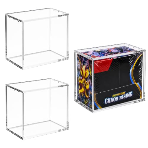 3-Pack Booster Box Acrylic Case for US-Size PKMN Booster Boxes | 5mm Ultra-Clear Acrylic with Magnetic Lids, Dust-Resistant and UV-Resistant Display, Inner Size: 5.4" L × 3.1" W × 4.9" H - size: (3-Pack)Booster Box Case
