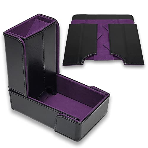 Forged Dice Co. The Keep Foldable Dice Tower with Dice Tray - Snap-Free Design - Ideal for RPG Players and Dungeon Masters - Easily Store and Transport - Purple - color: Purple