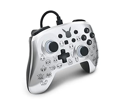 PowerA Enhanced Nintendo Switch and Switch 2 Wired Controller - Pikachu Black & Silver, Officially licensed - color: Pikachu Black & Silver