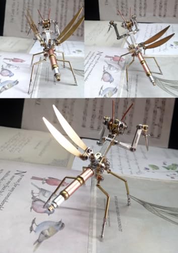 ModelForgeX 154pcs DIY Mantis Metal Model Building Kit for Adults Cyberpunk Mechanical Insects Jigsaw Assembly 3D Puzzles Toys (154pcs Mantis)