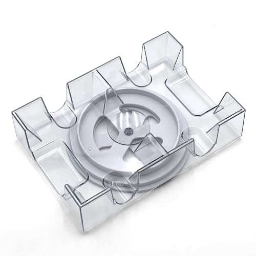 Dual Deck Revolving Card Holder - 360 Degree Playing Card Holder for Kids Playing Card Accessories Poker Card Deck Holder Poker Table Accessories - Acrylic Playing Card Holder for Playing Card Games