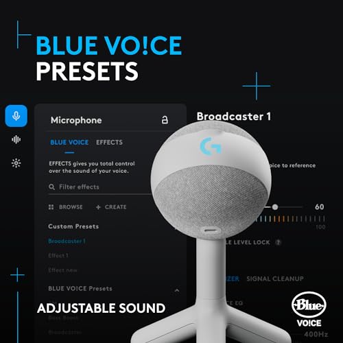 Logitech G Yeti Orb Condenser RGB Gaming Microphone - Off White | LIGHTSYNC, USB Mic for Streaming, Cardioid, USB Plug and Play for PC/Mac - color: Off White