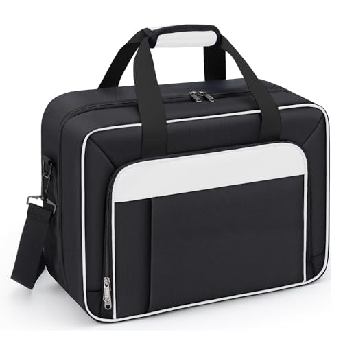 GDNasist Carrying Case Compatible with PS5/PS5 Pro/PS5 Slim, White | Travel Thickened Protective Bag Compatible with Playstation 5 Console, Headset, PS5 Controller, Game Discs and Accessories - color: White