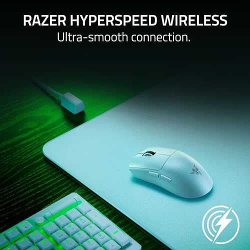 Razer Viper V3 Pro Wireless Esports Gaming Mouse: Symmetrical - 55g Lightweight - 8K Polling - 35K DPI Optical Sensor - Gen3 Optical Switches - 8 Programmable Buttons - 95 Hr Battery - White - color: White, style: 8000 Hz Polling