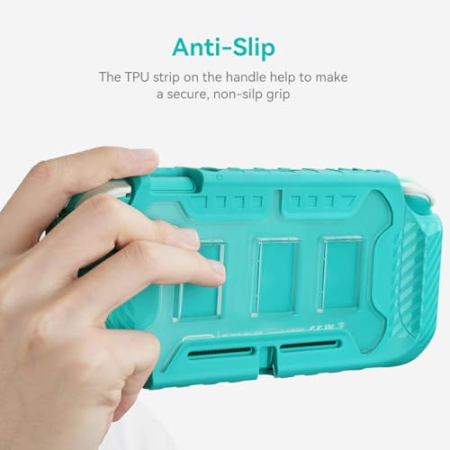 Protective Case for Switch Lite 2019, with Thumb Grip Caps | Only Fits Switch Lite 2019 (5.5"), Not for Switch 2 (2025 Release, 7.9"), No Screen Srotector Included, Green - color: Turquoise