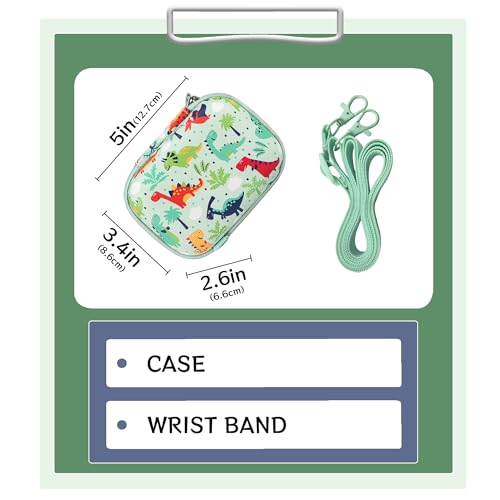 Leayjeen Kids Camera Case for Goopow/Mgaolo Kids Camera-Green dinosaur | Fits CIMELR/Seckton/OZMI Kids Toy Cameras and Children Digital Camera,Shockproof Water-Resistant Hard EVA Shell(Case Only) - color: Green Dinosaur