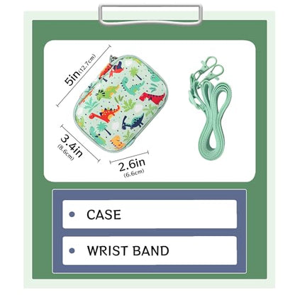 Leayjeen Kids Camera Case for Goopow/Mgaolo Kids Camera-Green dinosaur | Fits CIMELR/Seckton/OZMI Kids Toy Cameras and Children Digital Camera,Shockproof Water-Resistant Hard EVA Shell(Case Only) - color: Green Dinosaur