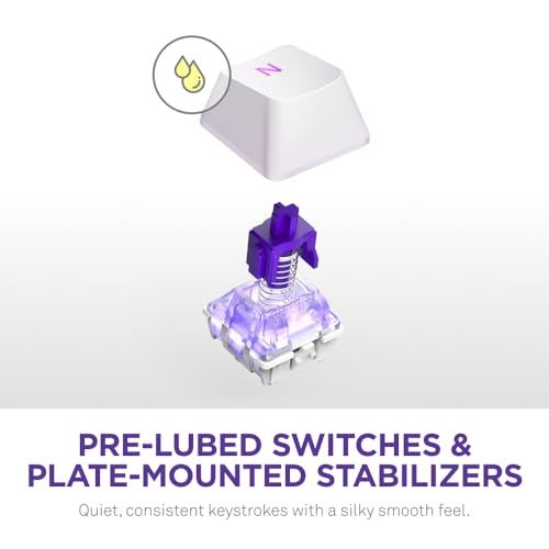 NZXT Function 2 Full-Size Wired Optical Gaming Keyboard - 8K Polling Rate - Linear Optical Switches - Adjustable Actuation - Double-Shot PBT Keycaps - RGB - Hot-Swappable - White - color: White, size: Full Size, style: Function 2